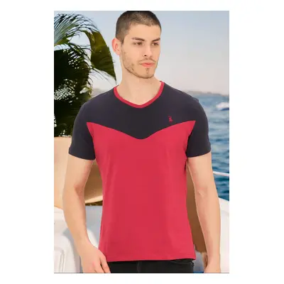 T8591 DEWBERRY MENS T-SHIRT-PLAIN BURGUNDY