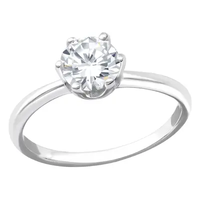 Silver Big Stone II Engagement Ring