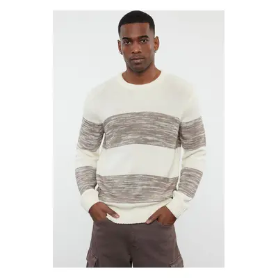 Trendyol Stone Regular Crew Neck Gradient Knitwear Sweater