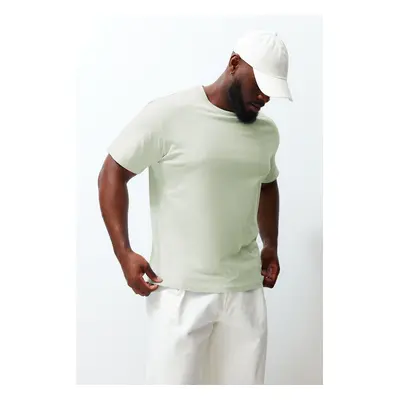 Trendyol Plus Size Mint Slim/Slim Fit Comfortable 100% Cotton Basic T-shirt