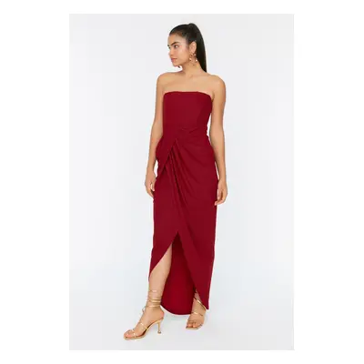 Trendyol Claret Red Detailed Evening Dress