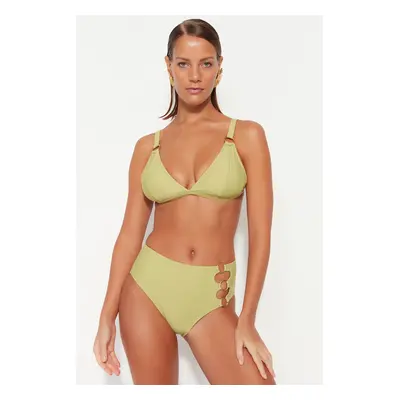 Trendyol Green kiegészítő magas derekú bikini alsók normál lábakkal