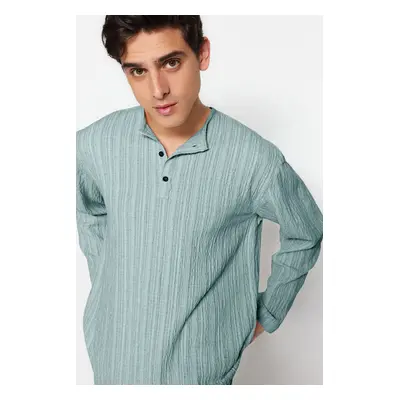 Trendyol Mint Relaxed Fit Linen Shirt