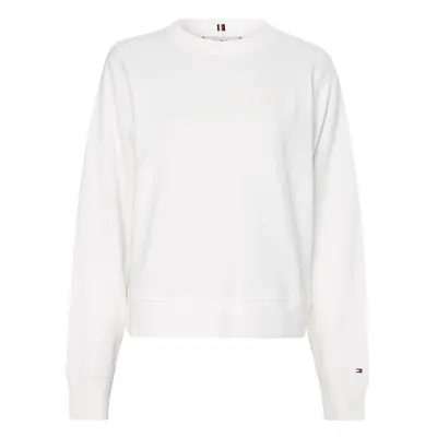 Tommy Hilfiger Sweatshirt - REG HIGH SHINE EMB C white