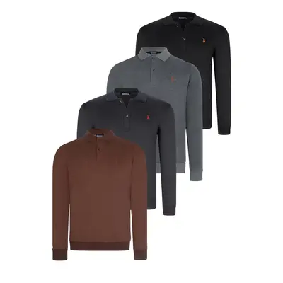 SET OF FOUR V4007 DEWBERRY MEN'S SWEATSHIRT-BLACK-NAVY-ANTHRACITE-BROWN