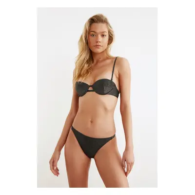 Trendyol Fekete Fényes Bikini alsó