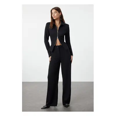 Trendyol Black Wide Leg High Waist Woven Trousers