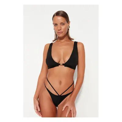 Trendyol Black háromszög kiegészítő bikini felső