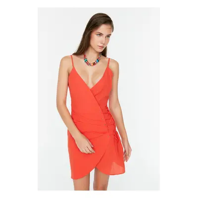 Trendyol Red Tie Detailed Beach Dress