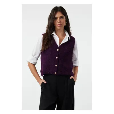 Trendyol Plum Regular Boucle Vest