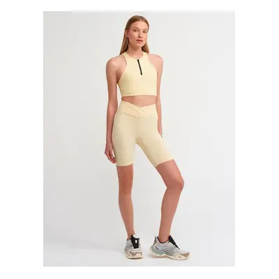 Dilvin Belt Detailed Short Leggings-c.yellow.