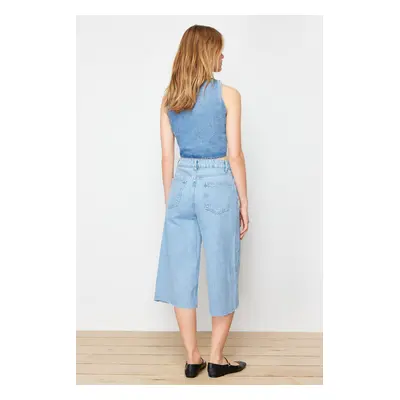 Trendyol Blue More Sustainable High Waist Denim Bermuda