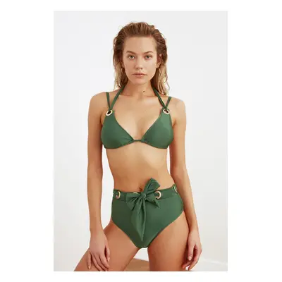 Trendyol Khaki Tied és Fűzőlyuk részletes Bikini Top