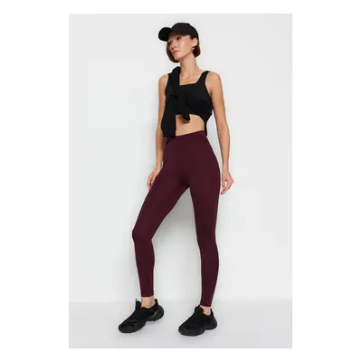 Trendyol Dark Cherry Wide Derék Elastic Extra Recovery Teljes hosszúságú kötött sportleggings