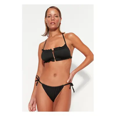 Trendyol Black Tunnel magas lábú bikini alsó