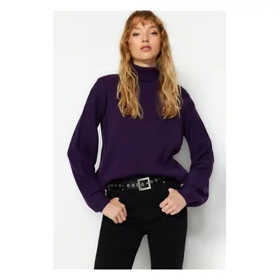 Trendyol Purple Basic Turtleneck Knitwear Sweater