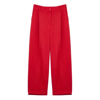 Trendyol Dark Red Balloon Pattern Woven Trousers