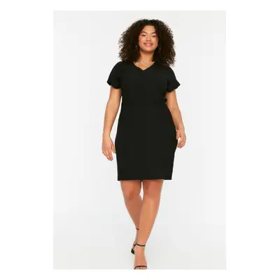 Trendyol Curve Black Straight Cut Knitted Dress