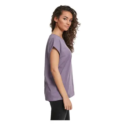 Women's T-shirt with extended shoulder powder purple