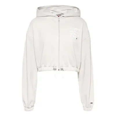 Tommy Jeans Sweatshirt - TJW CROP WORLDWIDE ZIP THRU beige