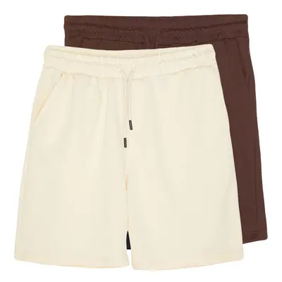 Trendyol Brown-Stone Basic Regular/Normal Cut Straight Pack Shorts