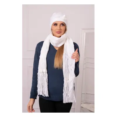 Ladies set with scarf Dorota K366 white