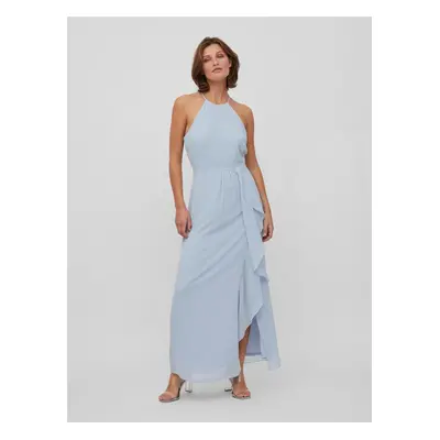 Light blue women's maxi dress with slit VILA Milina