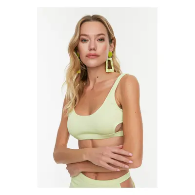 Trendyol Green Textured Cut Out Detailed Bikini Top