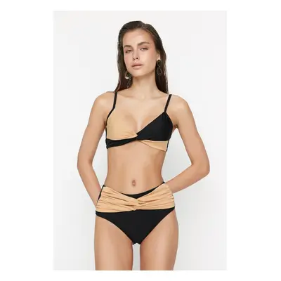 Trendyol Ten magas derékú draped csomó részletes bikini alsók