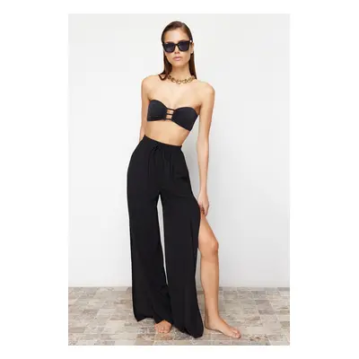 Trendyol Black Woven Slit Trousers