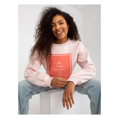 Light pink oversized sweatshirt with printed design