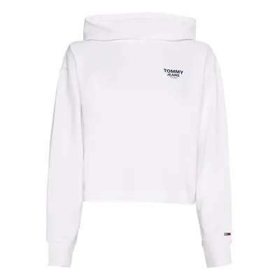 Tommy Jeans Sweatshirt - TJW BXY CROP TAPING HOODIE white