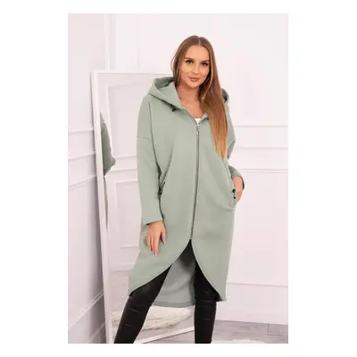 Long insulated sweatshirt dark mint