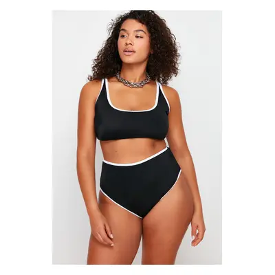 Trendyol Curve Black High Waist Bikini Bottom