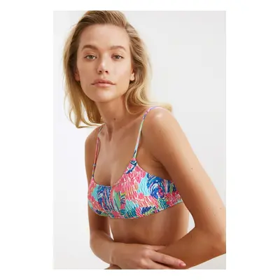 Trendyol Floral Pattern Gippes Bikini Top