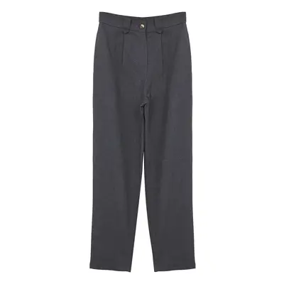 Trendyol Anthracite Carrot High Waist Polyviscon Woven Trousers