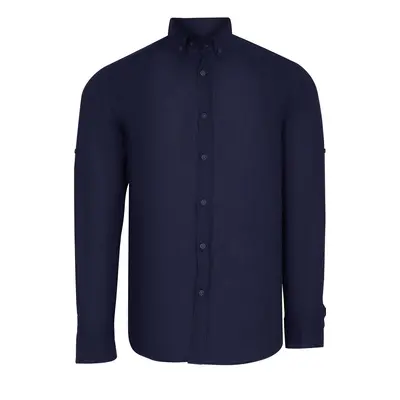 G721 DEWBERRY MENS SHIRT-PLAIN NAVY BLUE