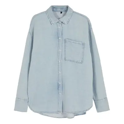 Trendyol Blue Oversize Denim Shirt