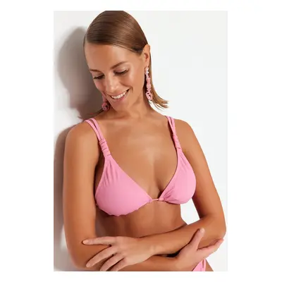 Trendyol Pink Triangle Knot Bikini Top