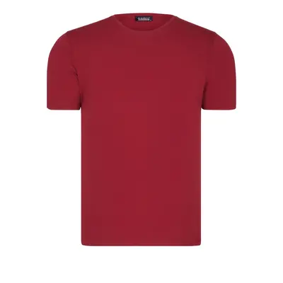 T8569 DEWBERRY BIKE COLLAR MEN'S T-SHIRT-PLAIN BURGUNDY