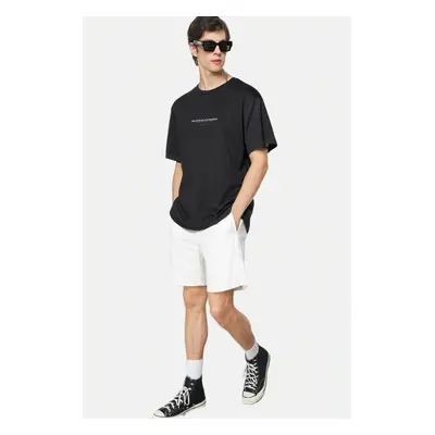 Trendyol Black Text Printed Regular Cut T-shirt