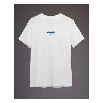 Trendyol White Text Printed Regular Cut T-shirt