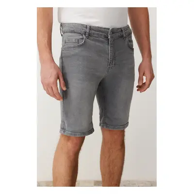 Trendyol Gray Slim Fit Denim Shorts