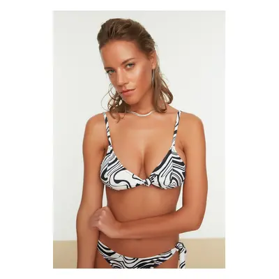 Trendyol Abstract Patterned Knot Detailed Bikini Top