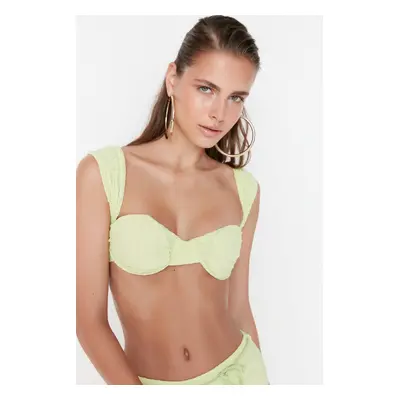 Trendyol Mint Textured Bikini Top