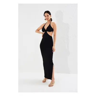 Cool & Sexy Women's Black Camisole with Open Waist Dress