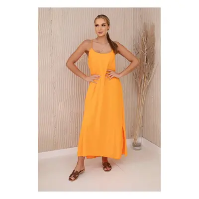 Long dress with straps orange