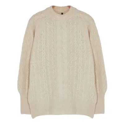 Trendyol Curve Stone Braided Soft Textured Knitwear Sweater