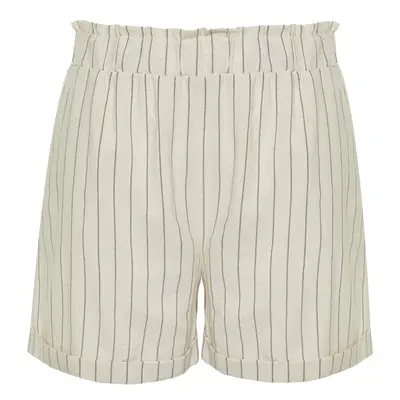 Trendyol Curve Beige Striped Linen Look Shorts & Bermuda