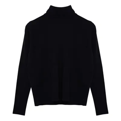 Trendyol Black Wool Couple Wide Pattern Turtleneck Knitwear Sweater